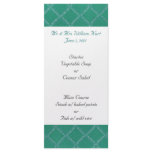 Teal Reception Menu Custom Rack Cards