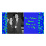 teal red fractal picture card