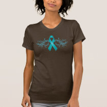 Teal Ribbon Cancere Awareness Dark T-Shirts t-shirts