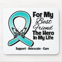 Teal Ribbon For My Hero My Best Friend Mouse Pad