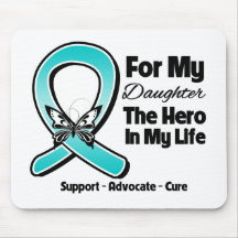 Teal Ribbon For My Hero My Daughter Mousepad