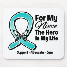 Teal Ribbon For My Hero My Niece Mousepad