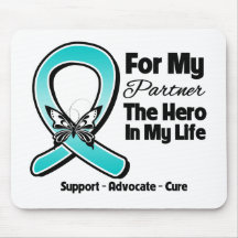Teal Ribbon For My Hero My Partner Mousepads