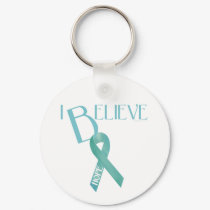 Teal Ribbon keychains