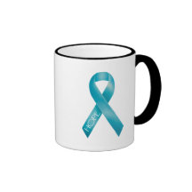 Teal Ribbon Mugs