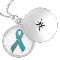 Teal ribbon necklace necklaces