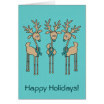 Teal Ribbon Reindeer Card