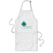 Teal Ribbon Xmas Awareness Season Apron