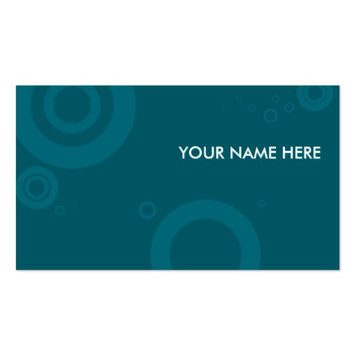 teal rings business card templates (back side)