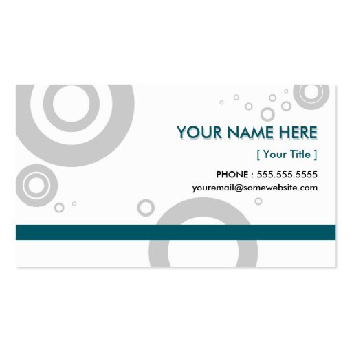 teal rings business card templates (front side)