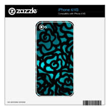 teal rose phone skin skin for the iPhone 4