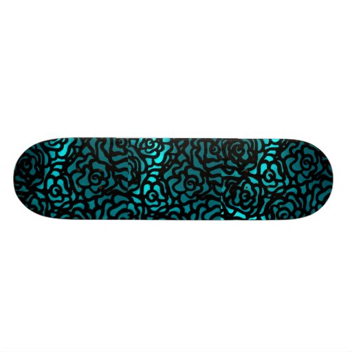 teal rose skateboard