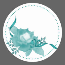 Teal Rose w/ Ribbon stickers