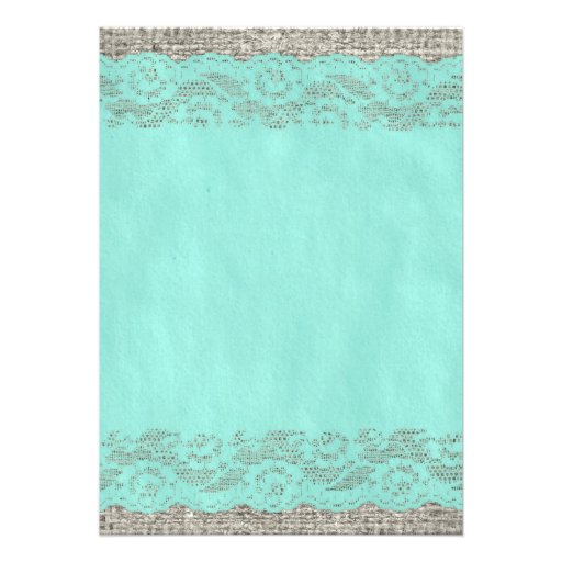 Teal Rustic Lace Wedding Invitations