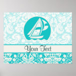 Teal Sailing Poster