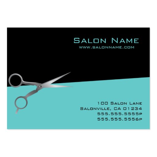 Teal Salon Business - Punch Cards Business Card Template (front side)