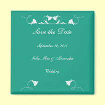 Teal Save The Date Magnet