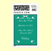 Teal Save The Date Postage postage