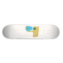 Teal Save The Planet Custom Skateboard