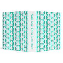 Teal Seahorse Pattern 3 Ring Binder