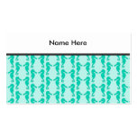 Teal Seahorse Pattern Business Card