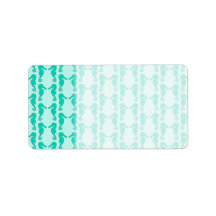 Teal Seahorse Pattern Custom Address Label