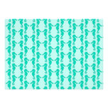 Teal Seahorse Pattern Custom Announcements