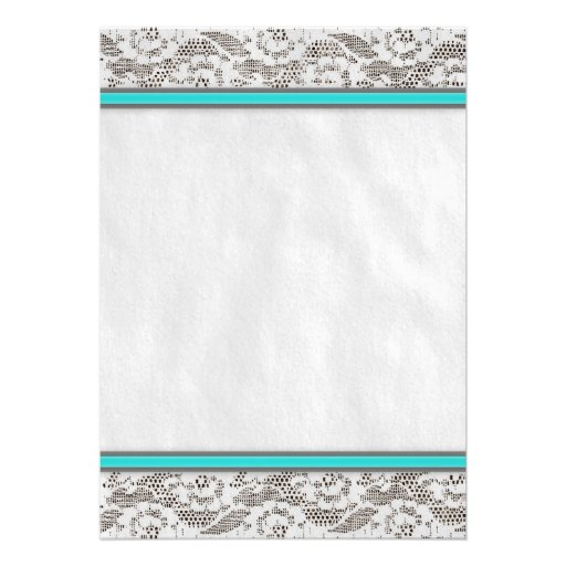 Teal Silver Country Lace Bridal Shower Invitations