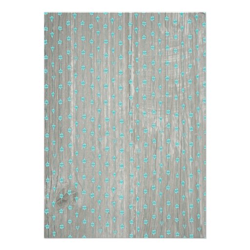 Teal Silver Rustic Country Bridal Shower Invites