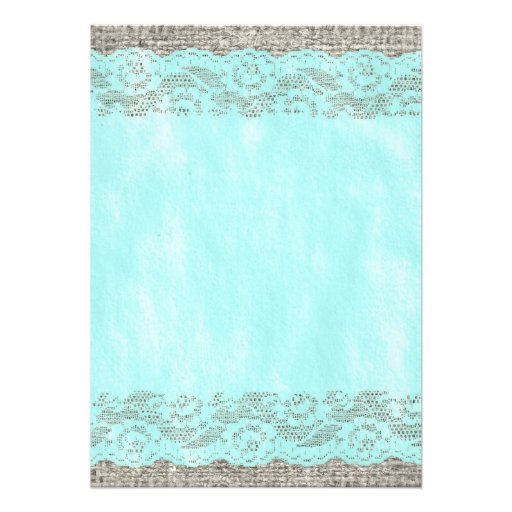 Teal Silver Rustic Lace Bridal Shower Invitations