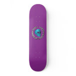 Teal Skull by Keren Richter Skate Boards