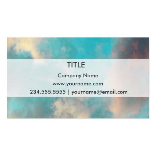 Teal Sky Blue Love Quote Business Card (back side)