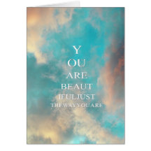 Teal Sky Blue Love Quote Greeting Card