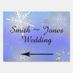 Teal Snowflake Bracket Wedding Direction Sign