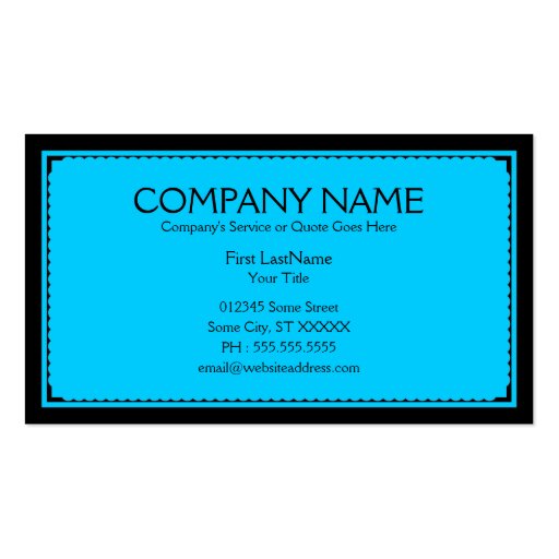 teal sophistications business card template (back side)
