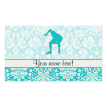 Teal Speed Skater Business Card Template