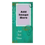 Teal Spirals V Custom Photo Cards