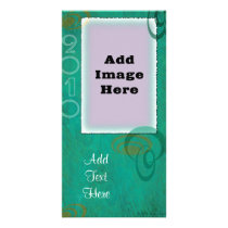 Teal Spirals V Custom Photo Cards photo cards