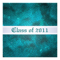 Teal Stained Glass Class of Graduation Invitation