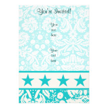 Teal Star Custom Invite