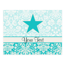 Teal Star Post Cards