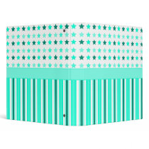 Teal Stars And Stripes 1" Binder