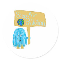 Teal stop air pollution stickers by PeacePeople Teal stop air pollution stickers