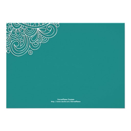 Teal Swirl Wedding RSVP Custom Invitations