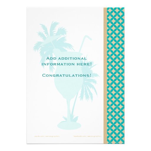 Teal & Tan Khaki Beach Wedding Invitations