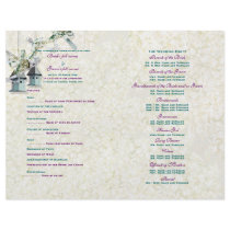 Teal taupe bird floral country full color flyer