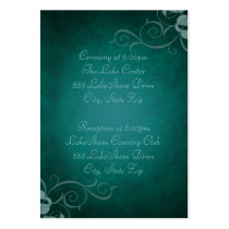 Teal & Teal Scroll Guest Info Business Card