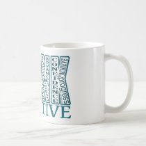 Teal Think Positive Mug mugs