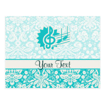 Teal Treble Clef Postcard