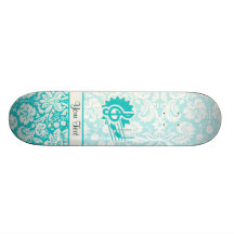 Teal Treble Clef Skate Board Decks